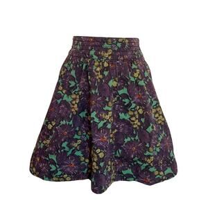 J Crew Purple/Green Boho Peasant Party Flare Skirt W/Pockets 2